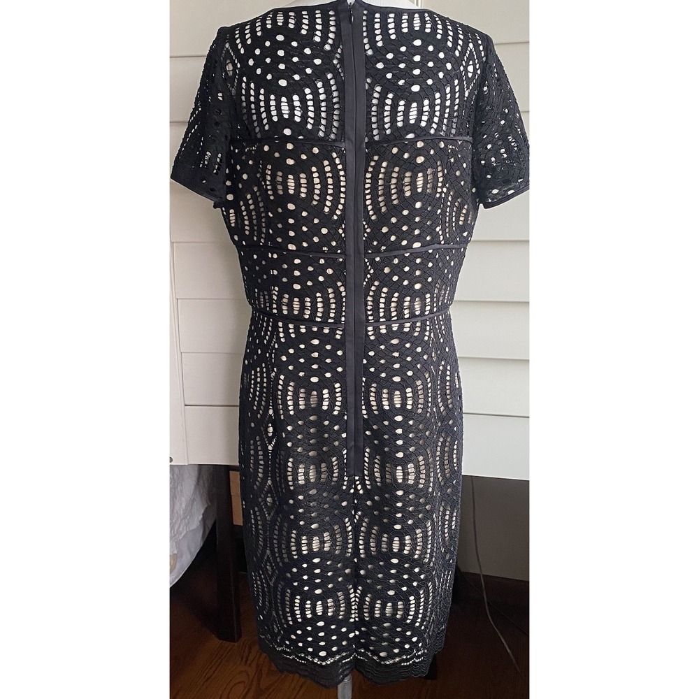 nue by Shani 16 Black Lace Overlay Sheath dress Built In Shaping Nude Lining NWT - Picture 4 of 13